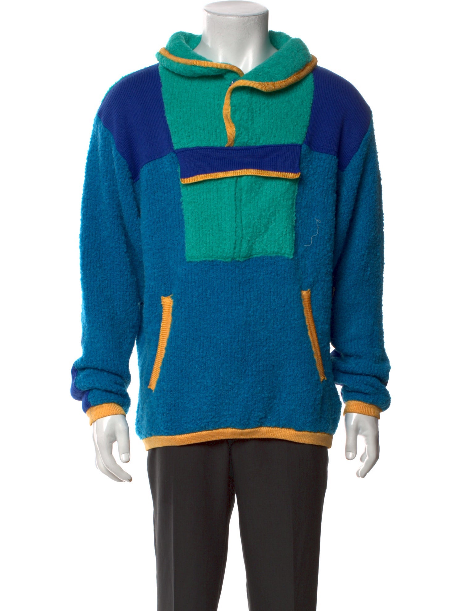 Camp High Colorblock Pattern Crew Neck Hoodie