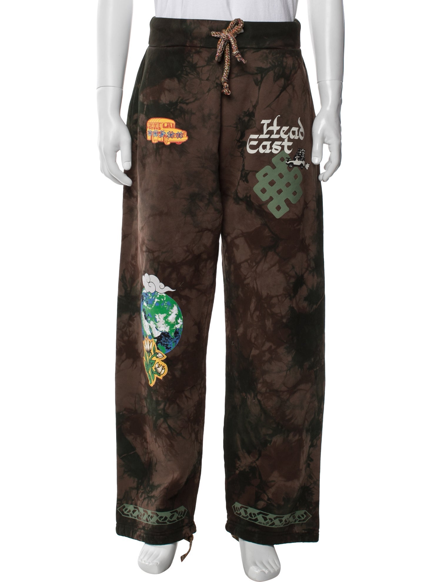 Camp High Tie-Dye Print Moto Pants
