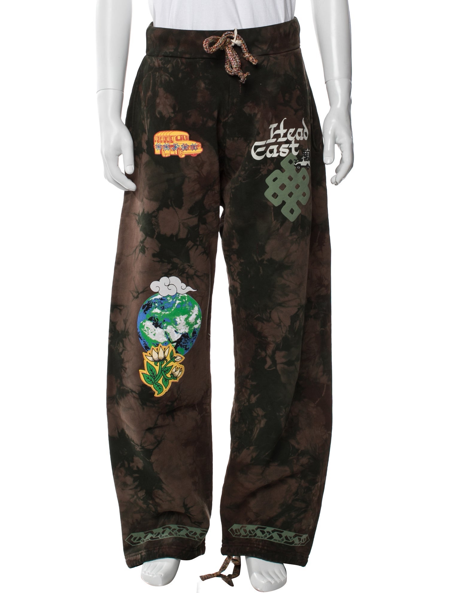Camp High Tie-Dye Print Moto Pants
