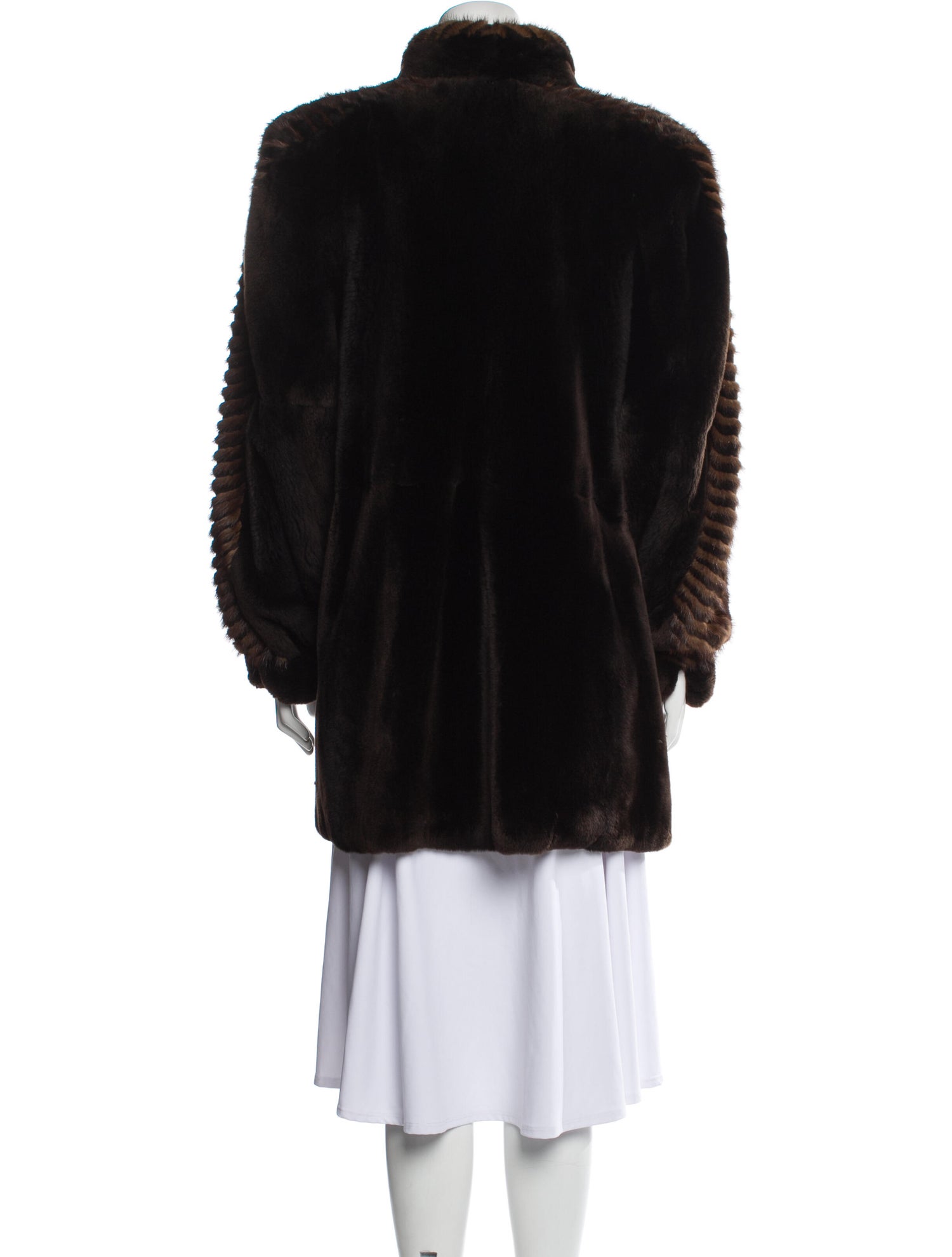 Charles Calfun MinkTrimmed Sheared Beaver Coat Fur Coat Brown Coats