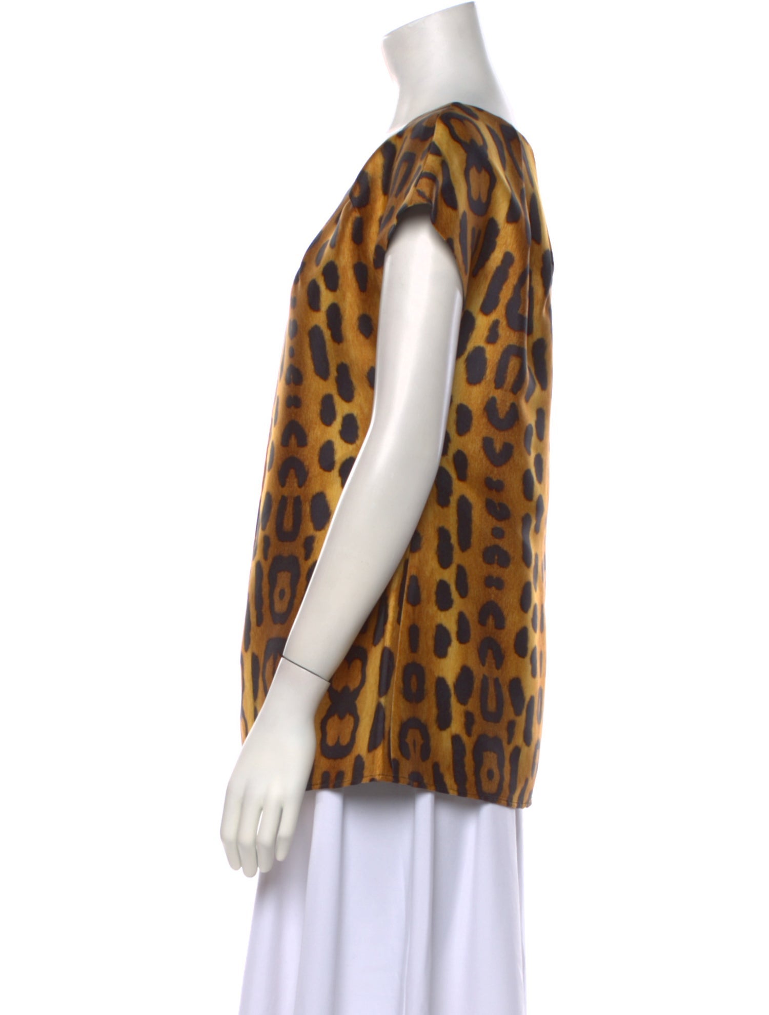 Charlotte Brody Animal Print Scoop Neck Blouse