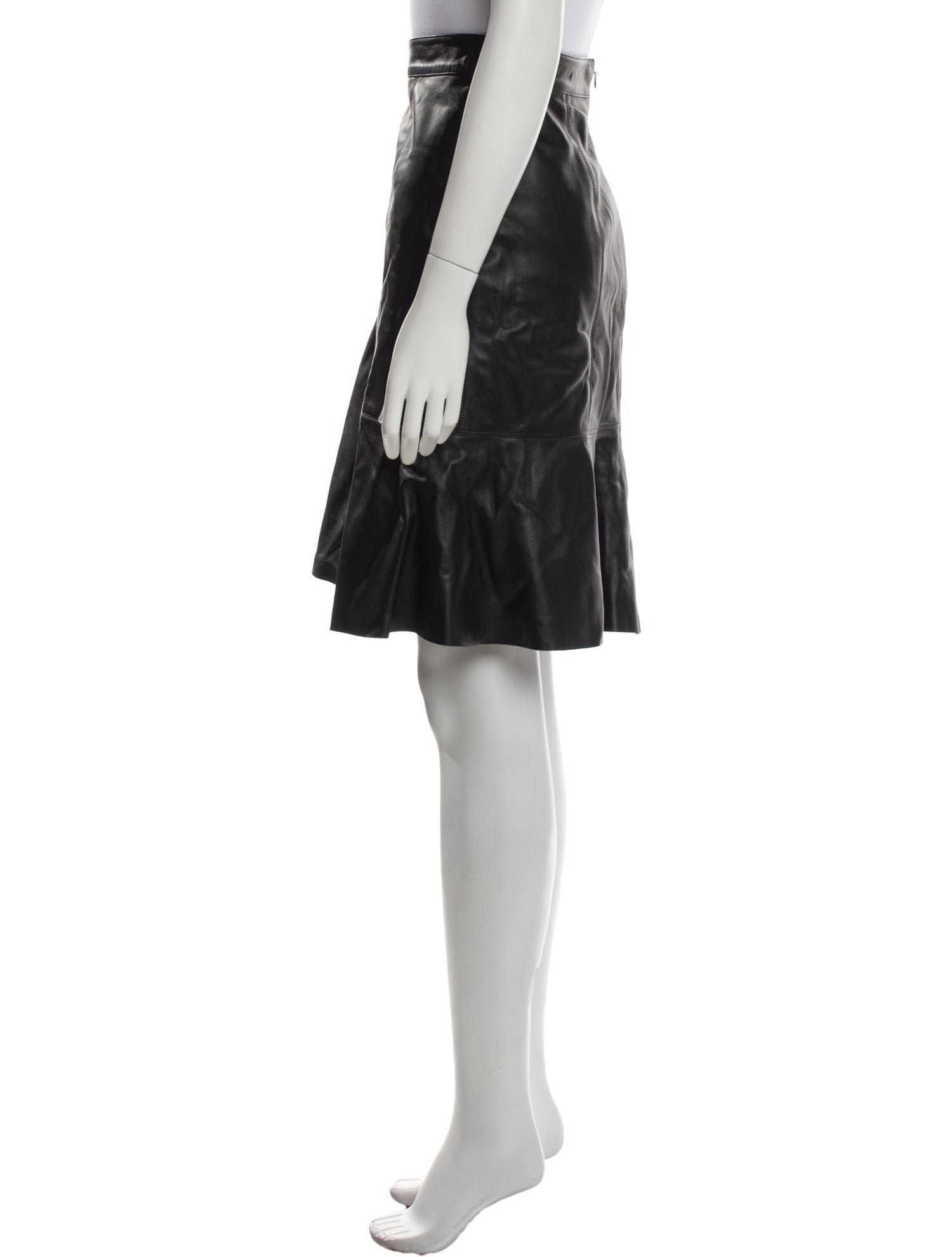 Charlotte Brody Leather Knee-Length Skirt