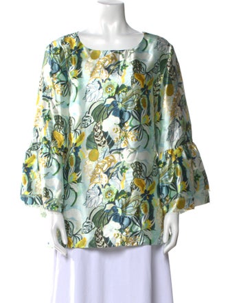 Charlotte Brody Floral Print Square Neckline Blouse
