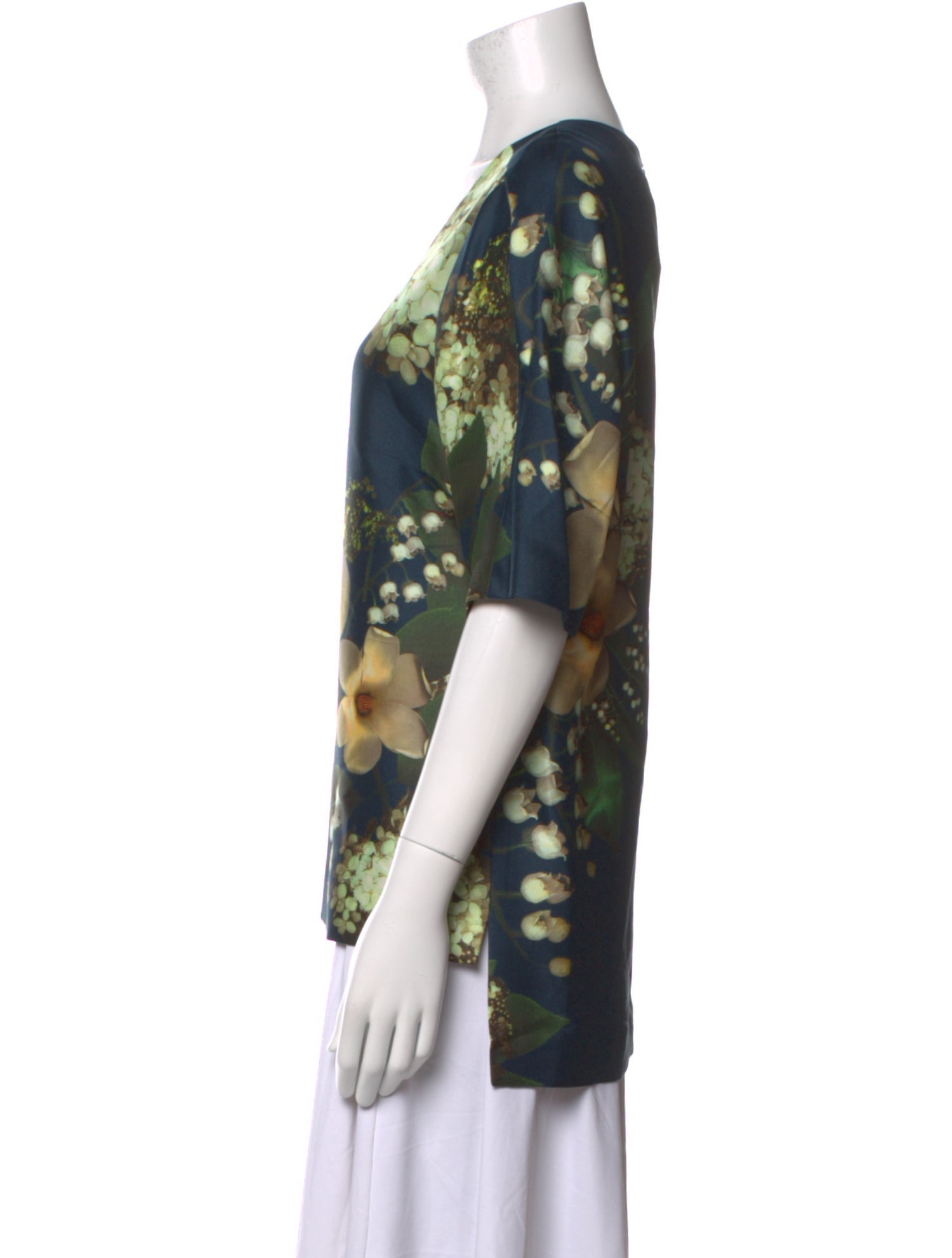 Charlotte Brody Floral Print Bateau Neckline Blouse