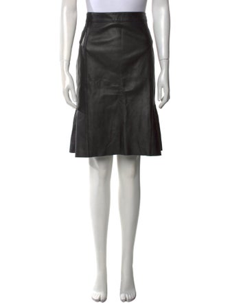 Charlotte Brody Leather Knee-Length Skirt
