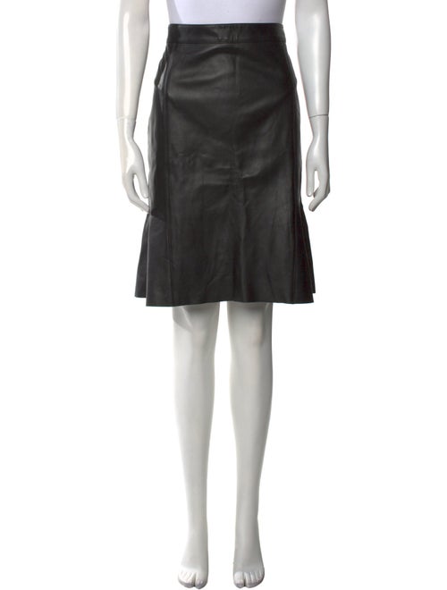Charlotte Brody Leather Knee-Length Skirt
