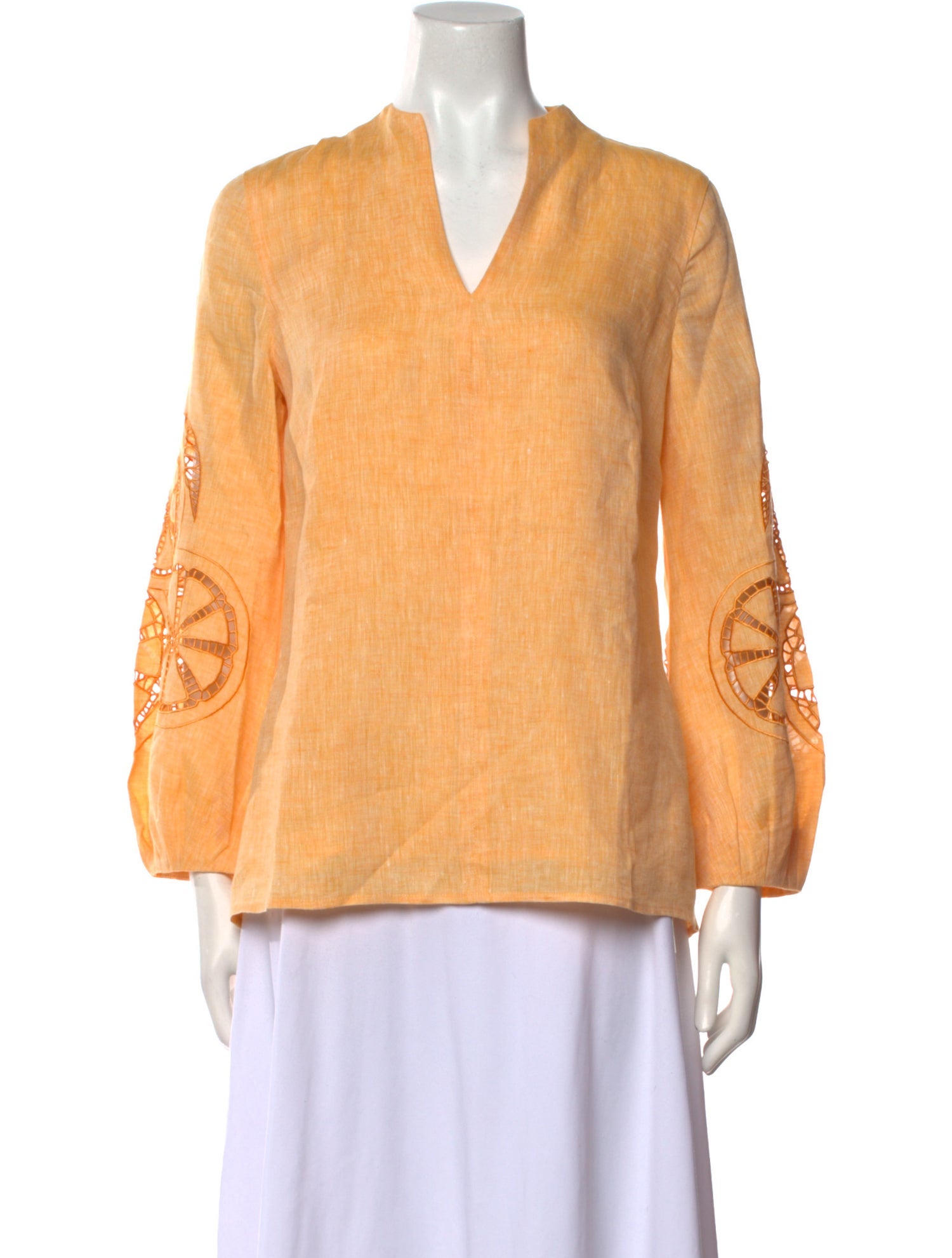 Charlotte Brody Linen V-Neck Blouse