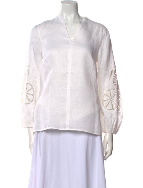 Charlotte Brody Linen V-Neck Blouse