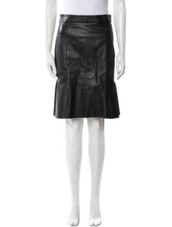 Charlotte Brody Leather Knee-Length Skirt