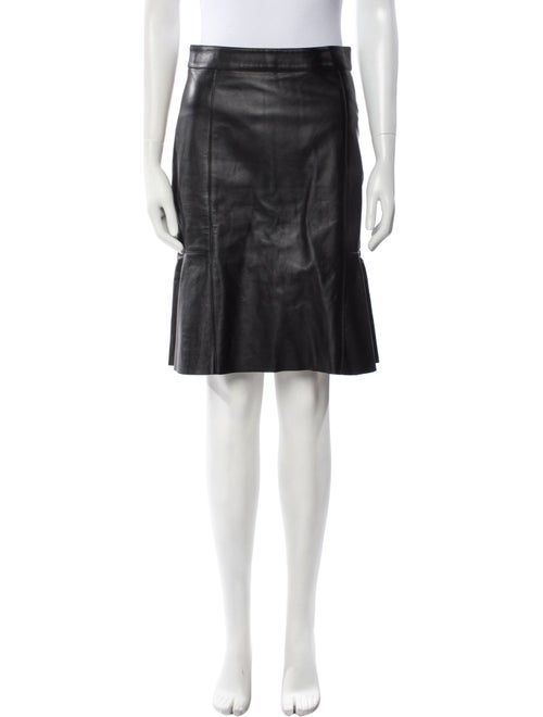 Charlotte Brody Leather Knee-Length Skirt