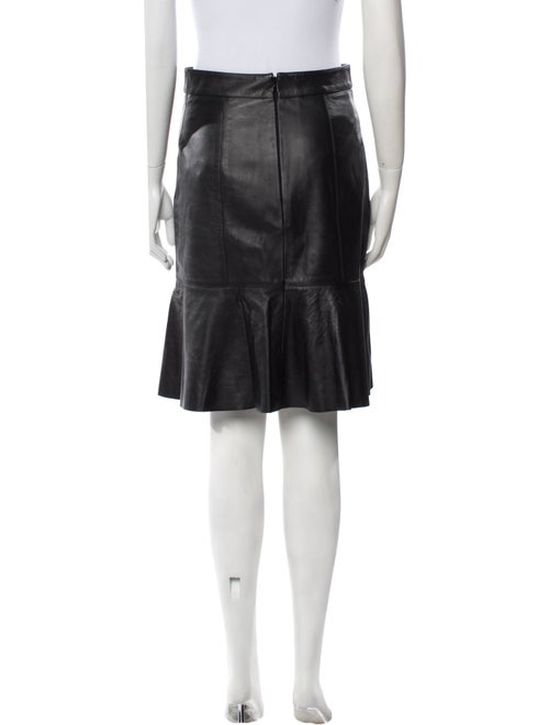 Charlotte Brody Leather Knee-Length Skirt