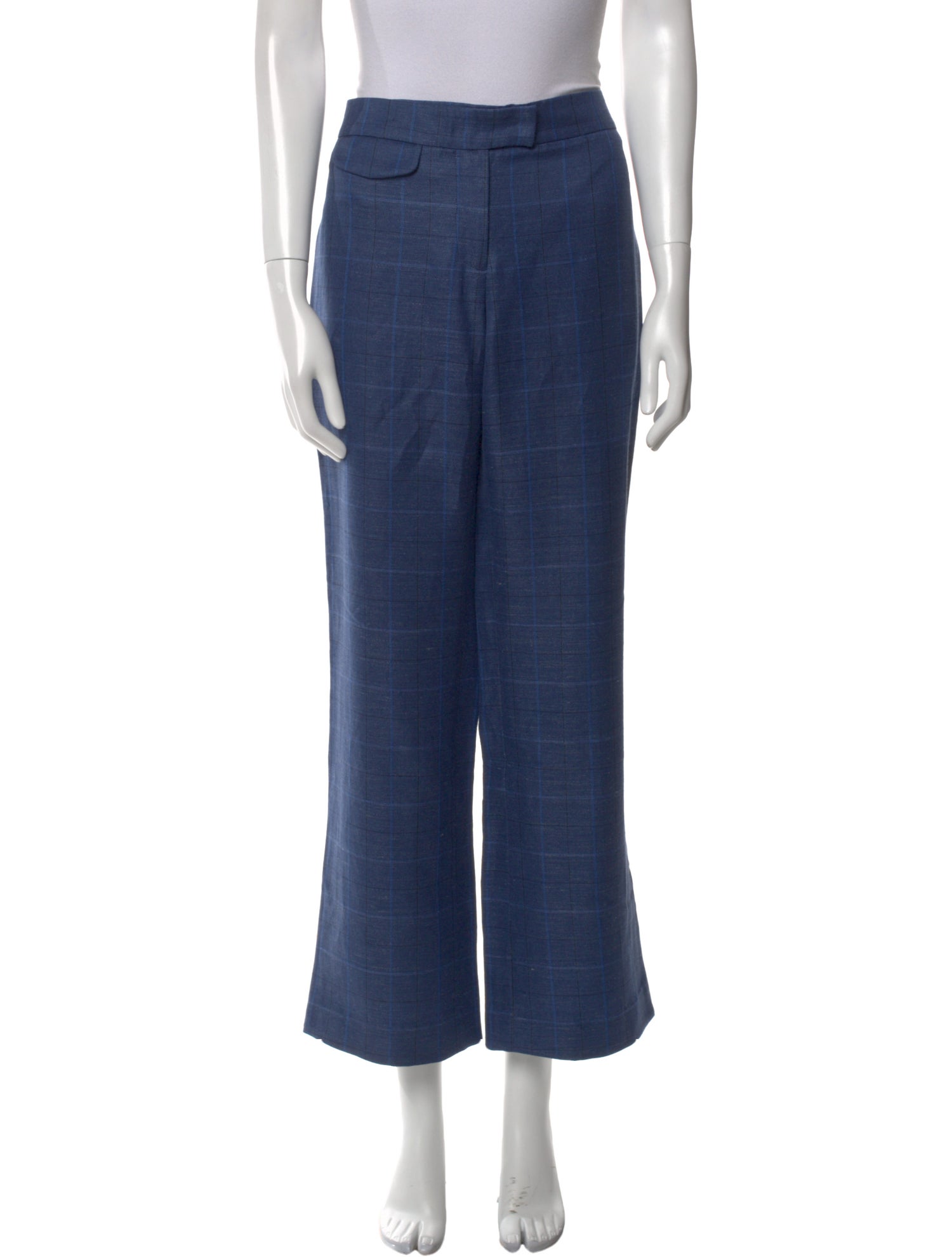 Charlotte Brody Plaid Print Wide Leg Pants