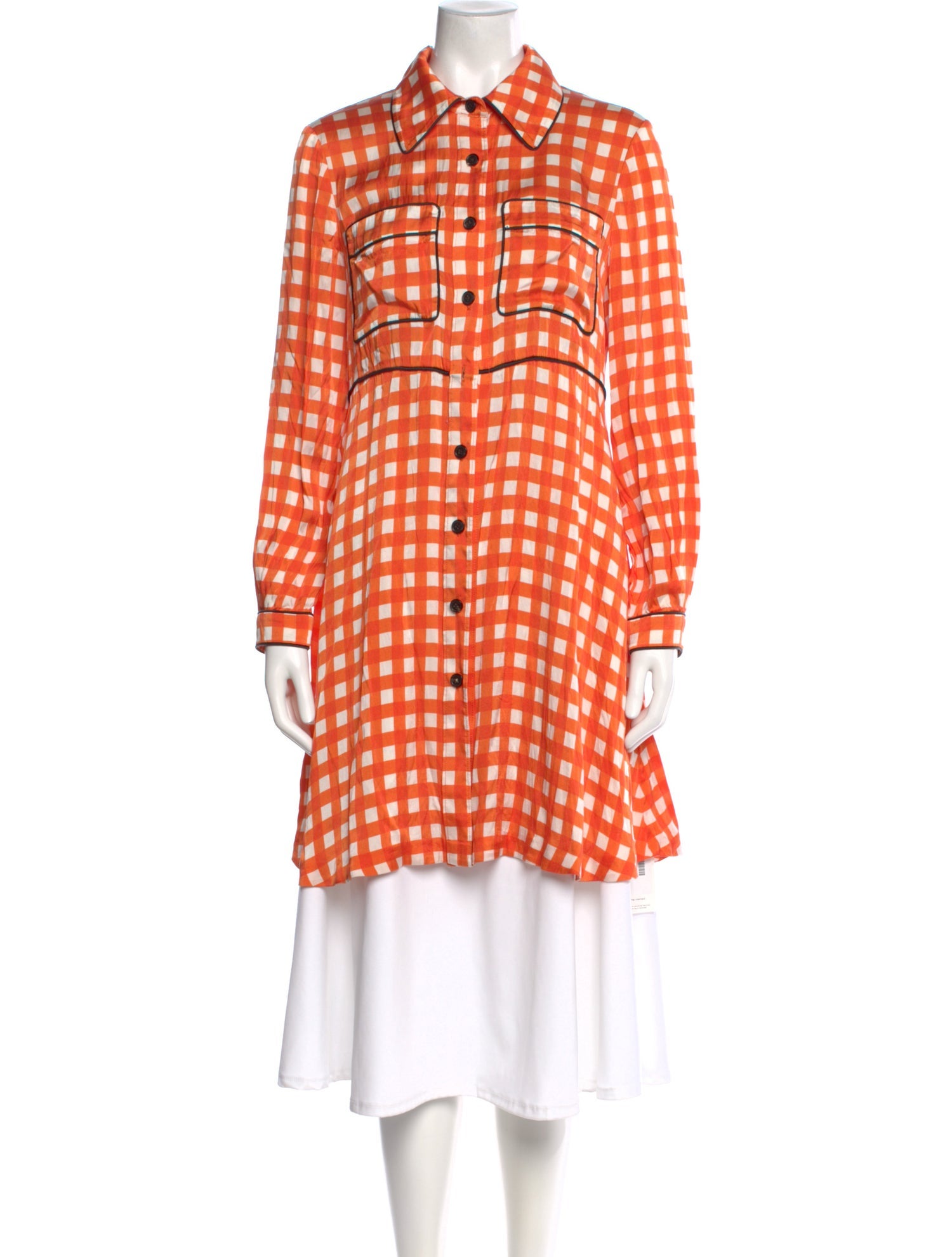 Chris by Christopher Bu Silk Plaid Print Tunic