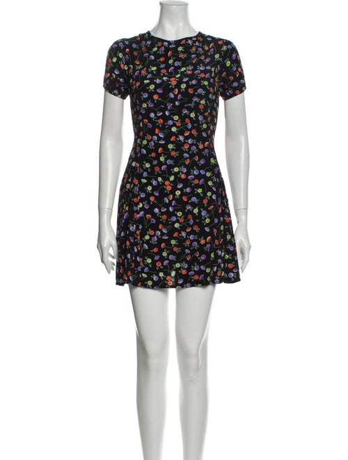 Christy Dawn Floral Print Mini Dress Black