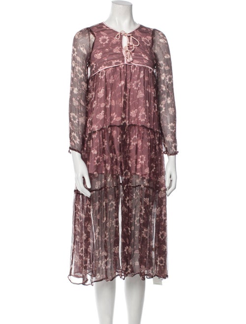 Christy Dawn Floral Print Midi Length Dress