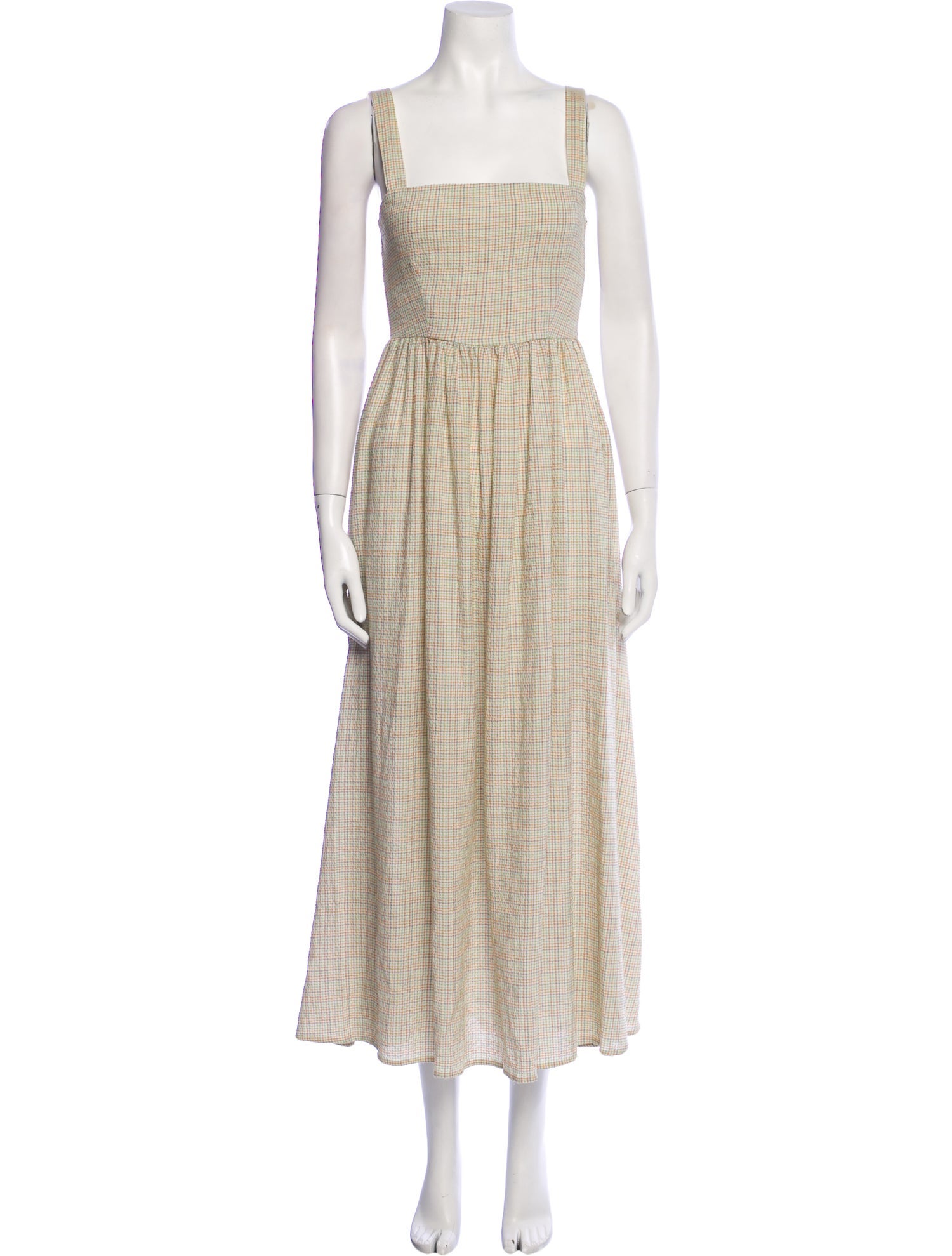 Christy Dawn Plaid Print Long Dress