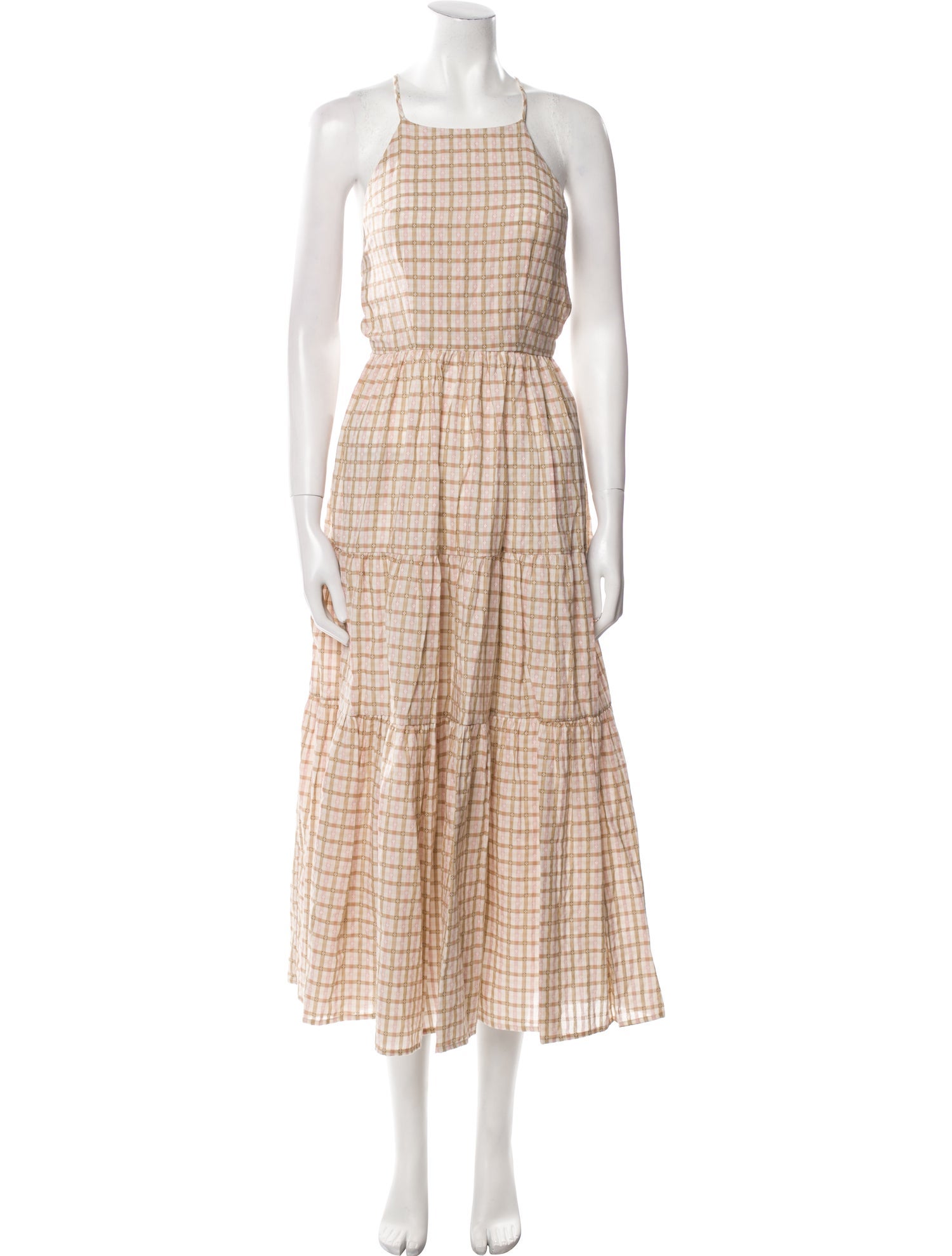 Christy Dawn Plaid Print Long Dress w/ Tags