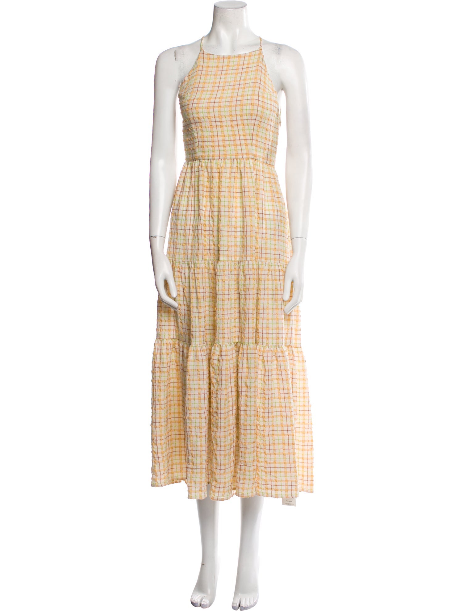 Christy Dawn Plaid Print Midi Length Dress