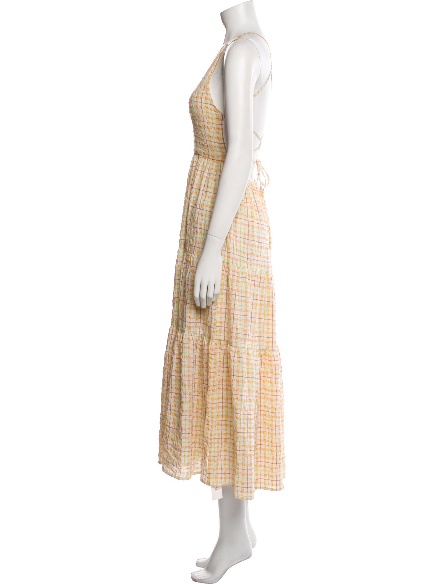 Christy Dawn Plaid Print Midi Length Dress