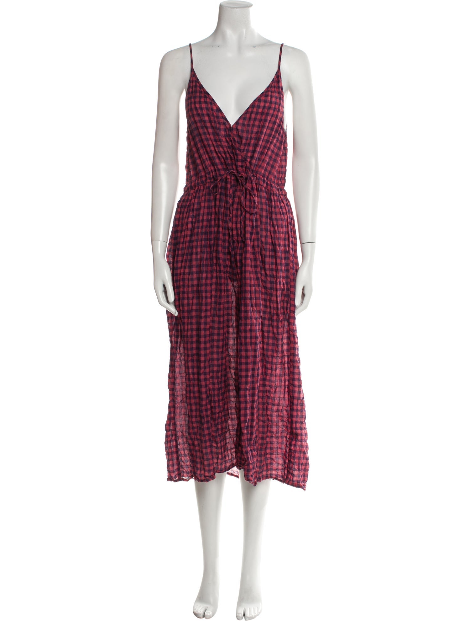 Christy Dawn Plaid Print Midi Length Dress