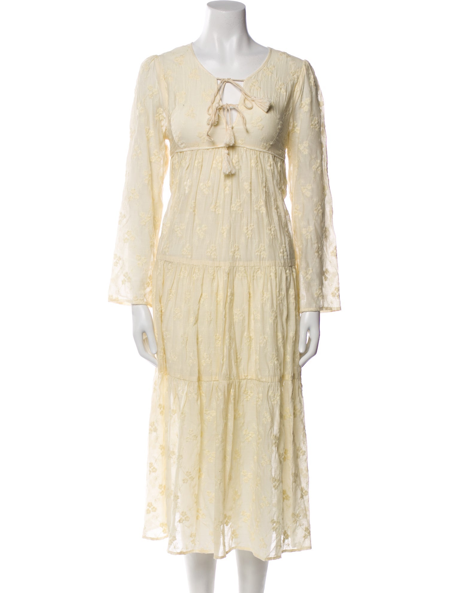 Christy Dawn Tie Neck Midi Length Dress