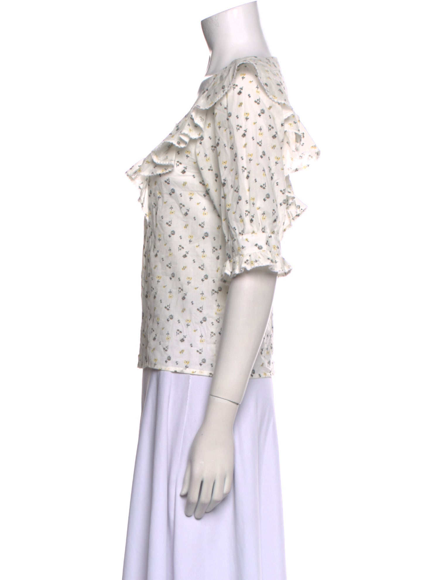 Christy Dawn Floral Print Square Neckline Crop Top