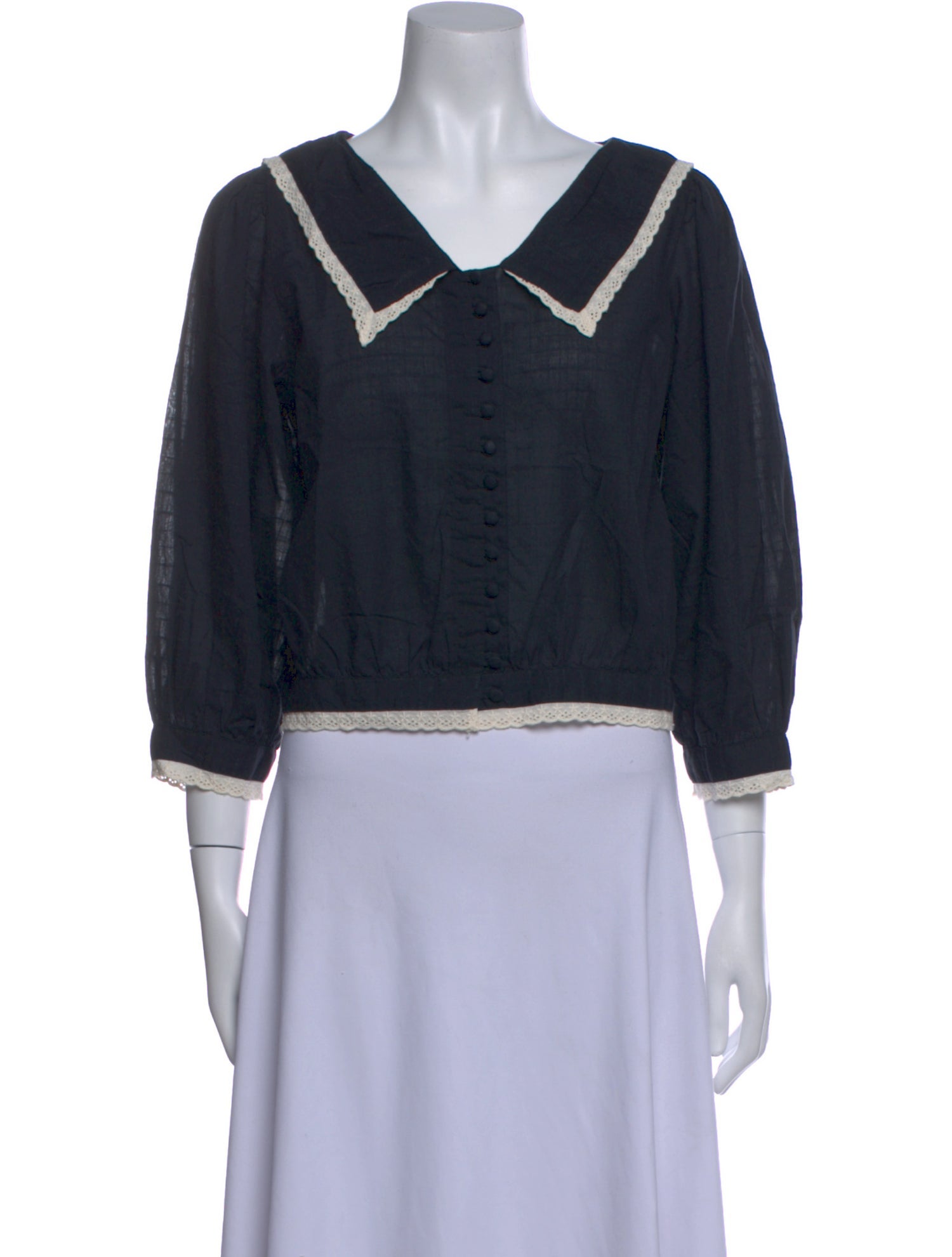 Christy Dawn V-Neck Three-Quarter Sleeve Crop Top