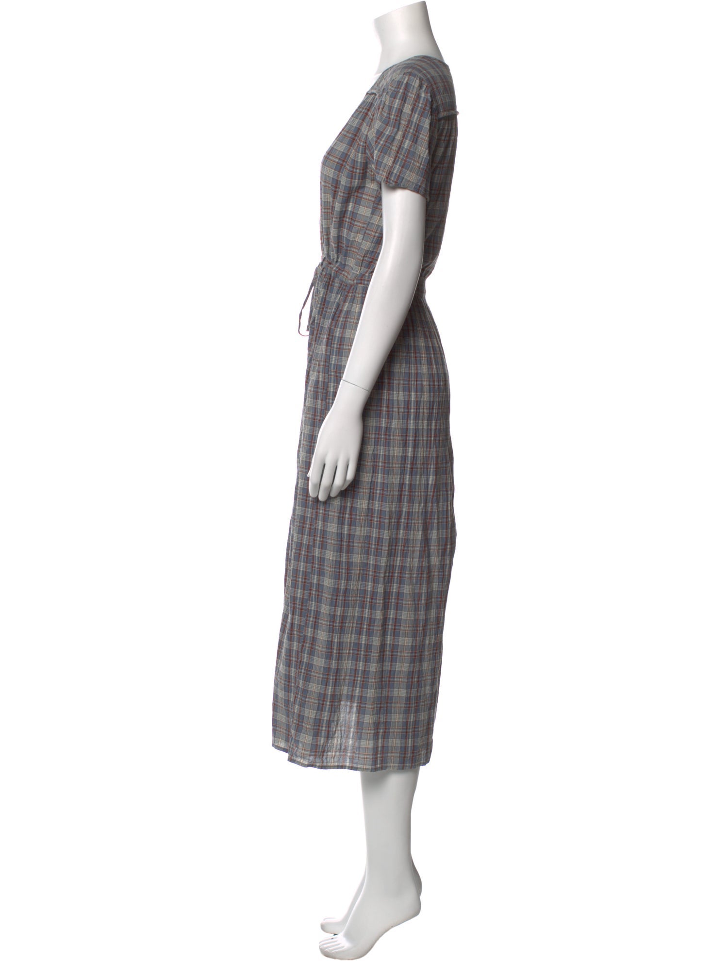 Christy Dawn Plaid Print Midi Length Dress w/ Tags