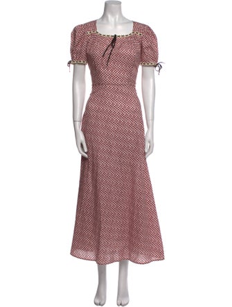 Christy Dawn Polka Dot Print Long Dress