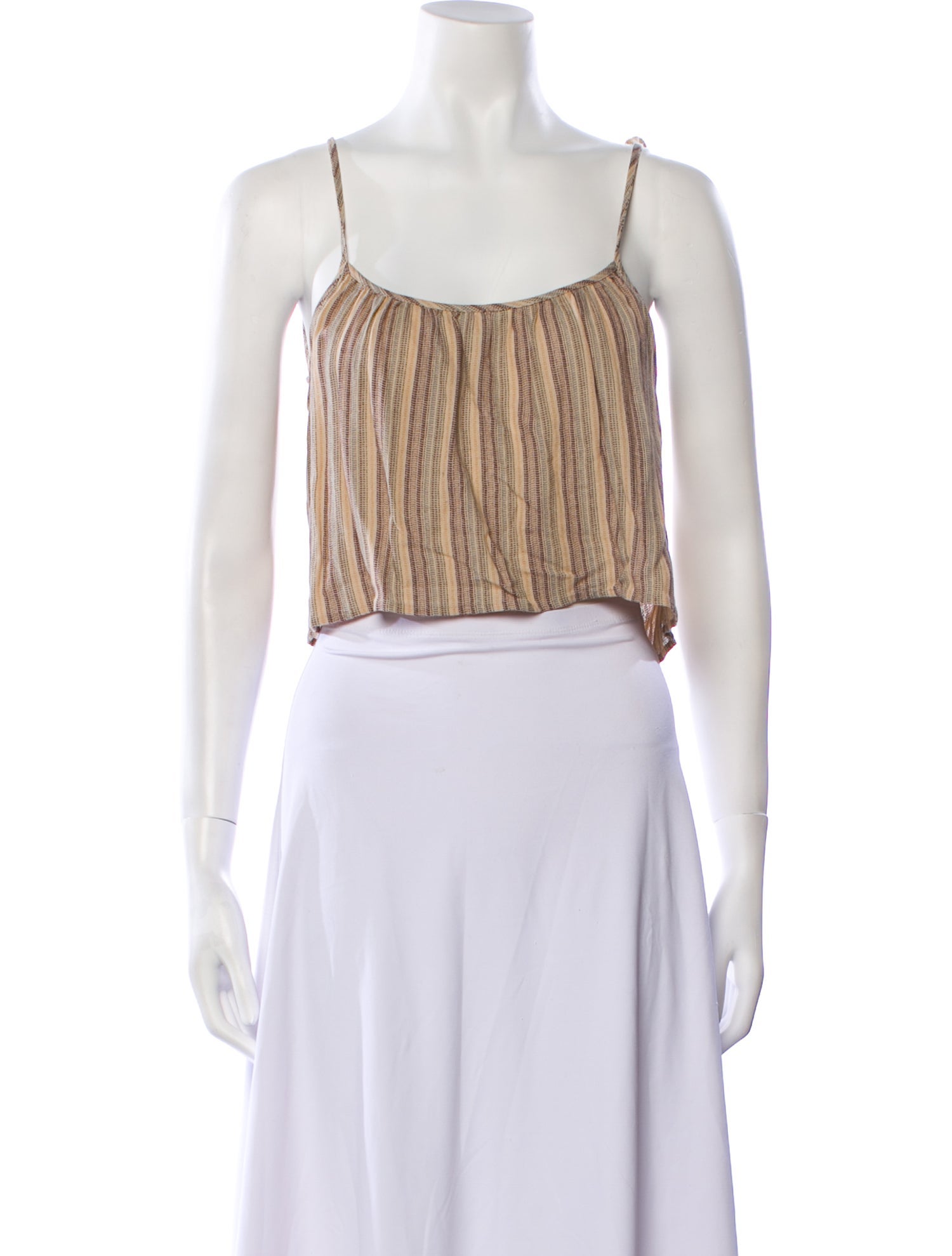 Christy Dawn Striped Square Neckline Crop Top