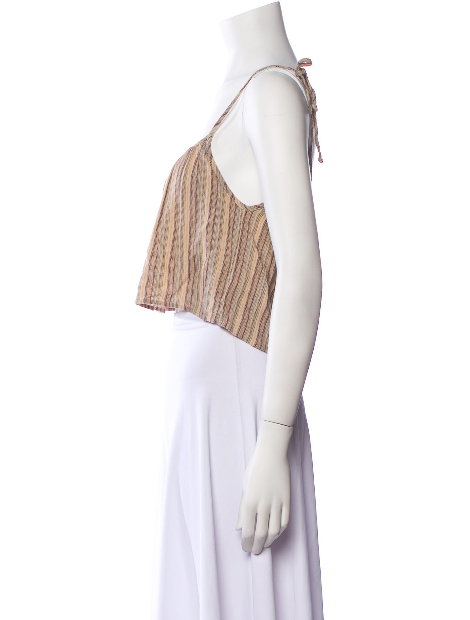 Christy Dawn Striped Square Neckline Crop Top