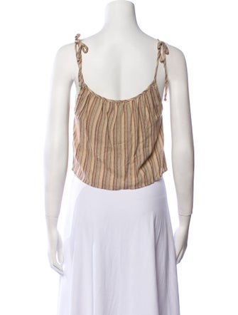 Christy Dawn Striped Square Neckline Crop Top