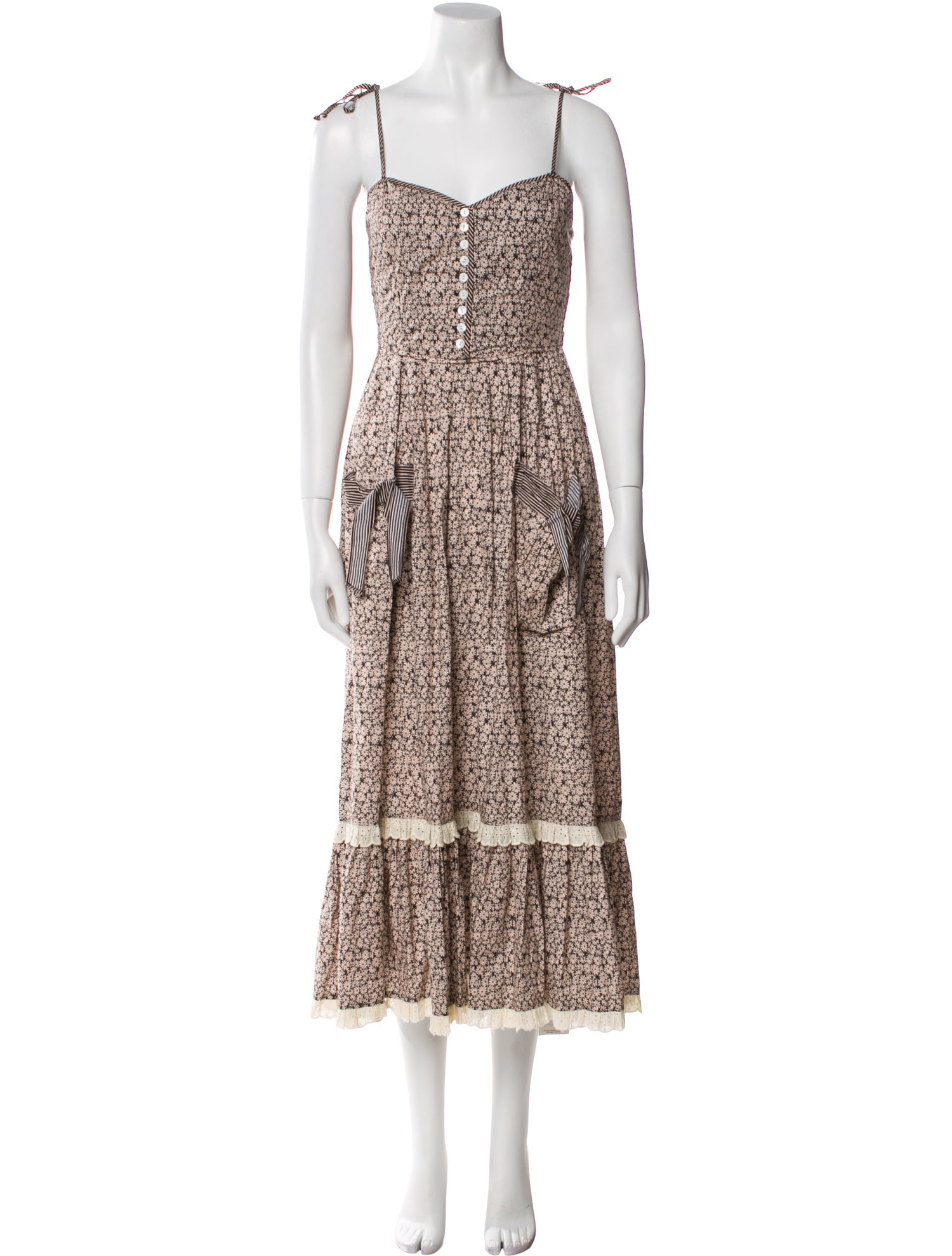 Christy Dawn Floral Print Midi Length Dress