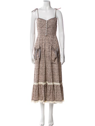 Christy Dawn Floral Print Midi Length Dress