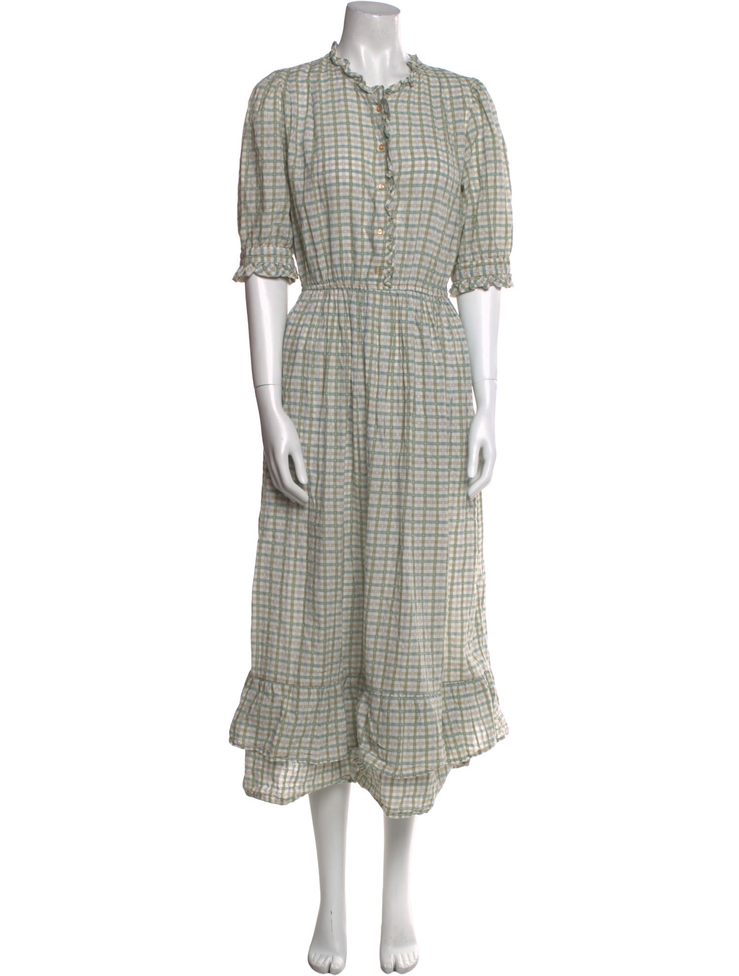 Christy Dawn Plaid Print Midi Length Dress