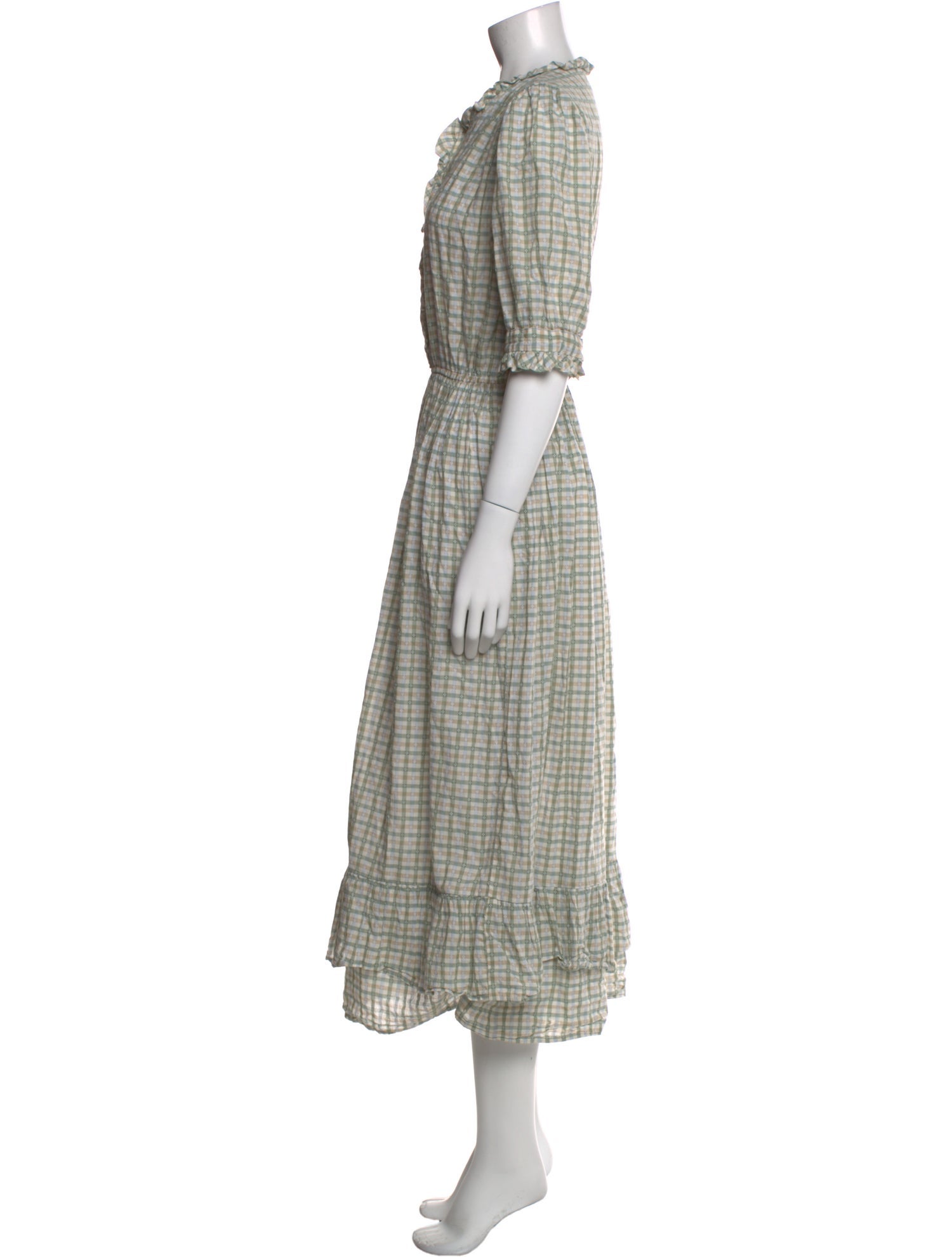 Christy Dawn Plaid Print Midi Length Dress