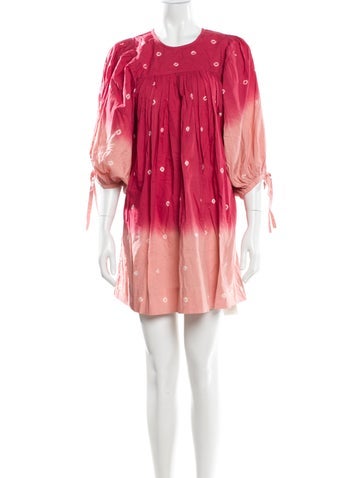 Pre-owned Christy Dawn Printed Mini Dress In Pink