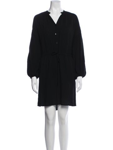 Pre-owned Christy Dawn V-neck Mini Dress In Black