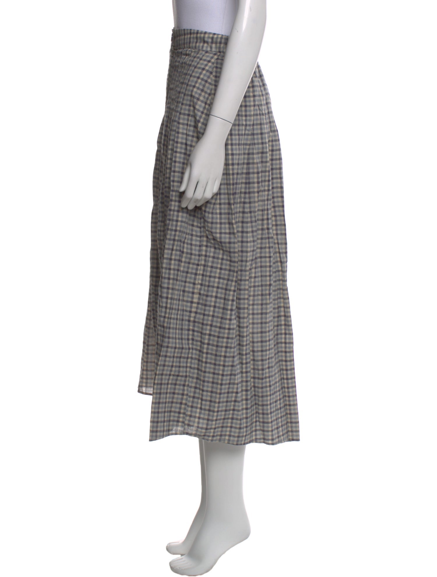 Christy Dawn Plaid Print Midi Length Skirt