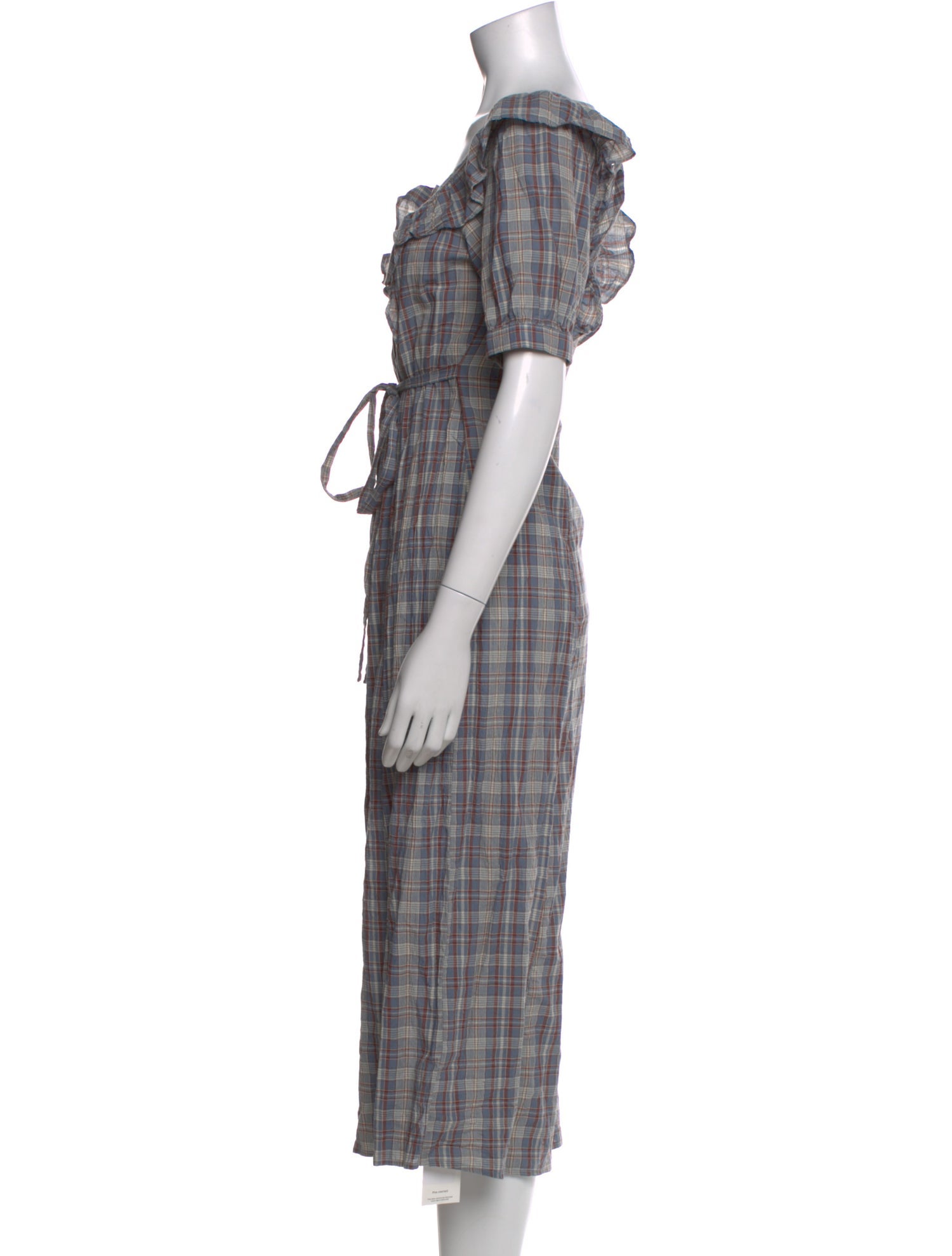 Christy Dawn Plaid Print Midi Length Dress
