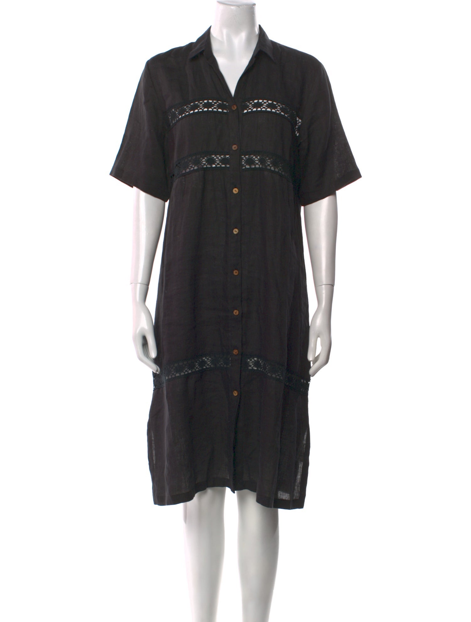 CHOCHENG Linen Midi Length Dress