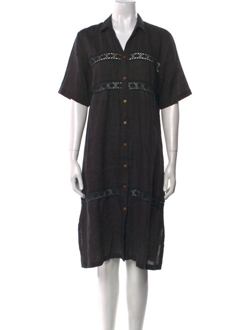 CHOCHENG Linen Midi Length Dress