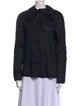 CHOCHENG Tie Neck Long Sleeve Button-Up Top