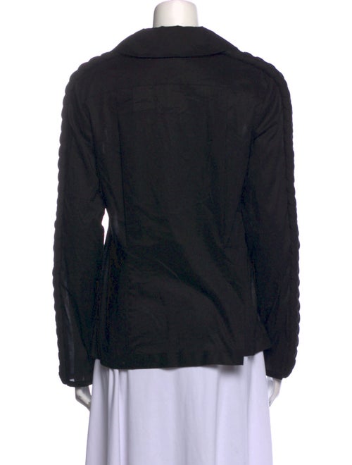 CHOCHENG Tie Neck Long Sleeve Button-Up Top