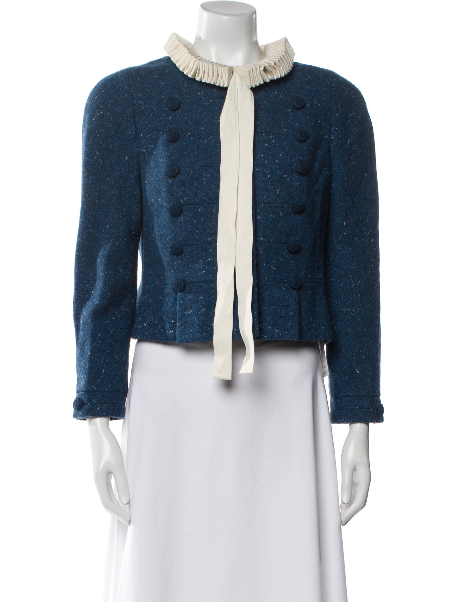 CHOCHENG Wool Tweed Pattern Evening Jacket