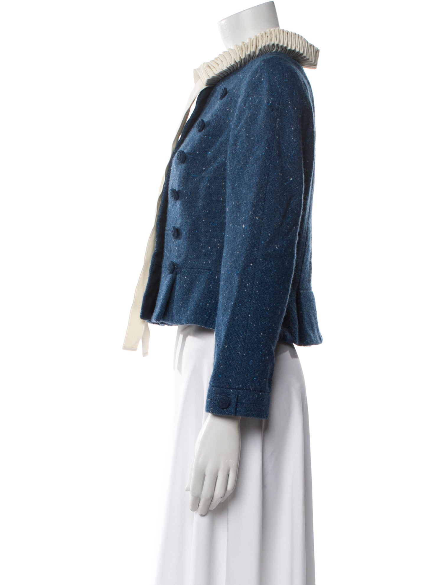 CHOCHENG Wool Tweed Pattern Evening Jacket