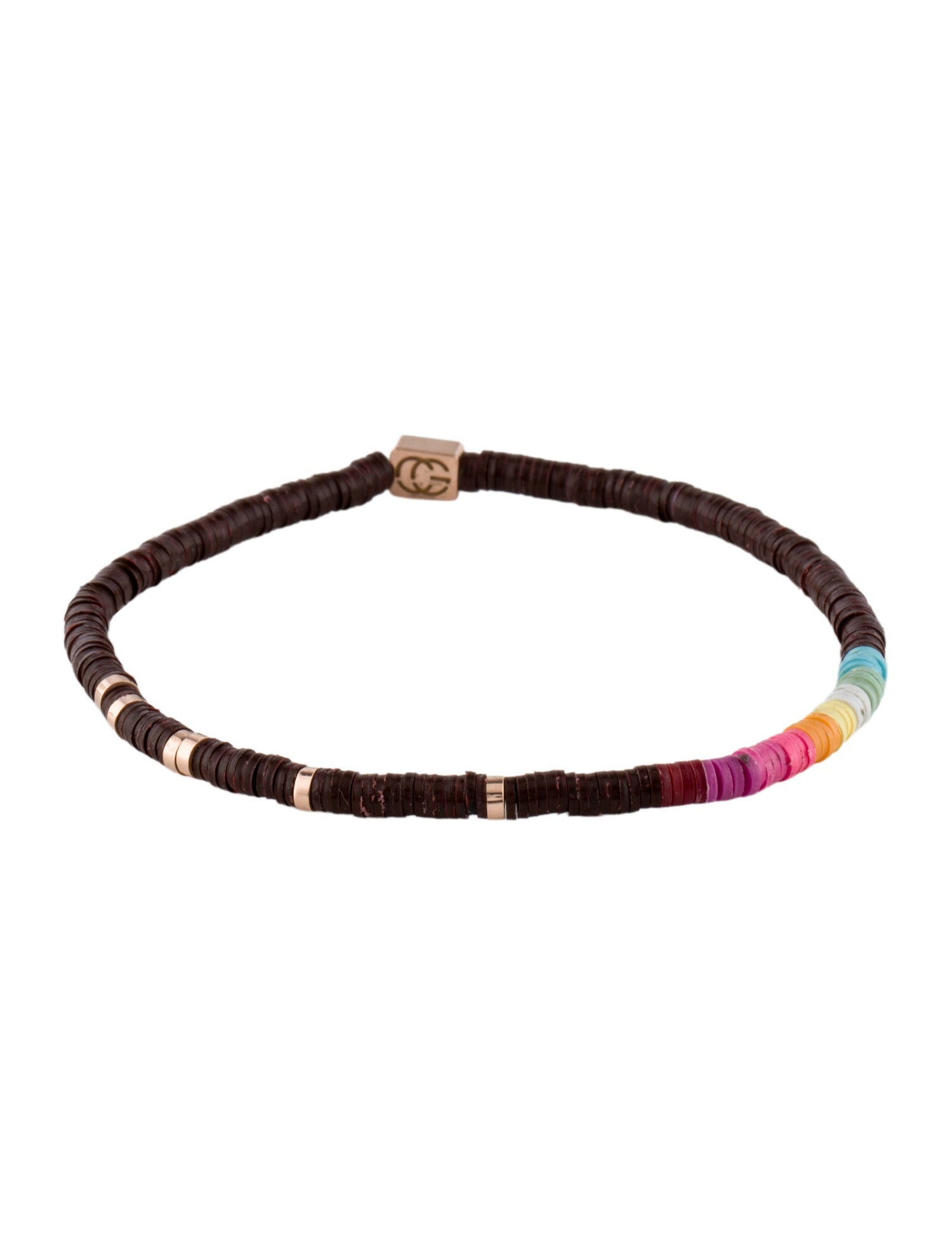C. Grassi 14K Heishi Beads w/ Brown Gradient Bracelet