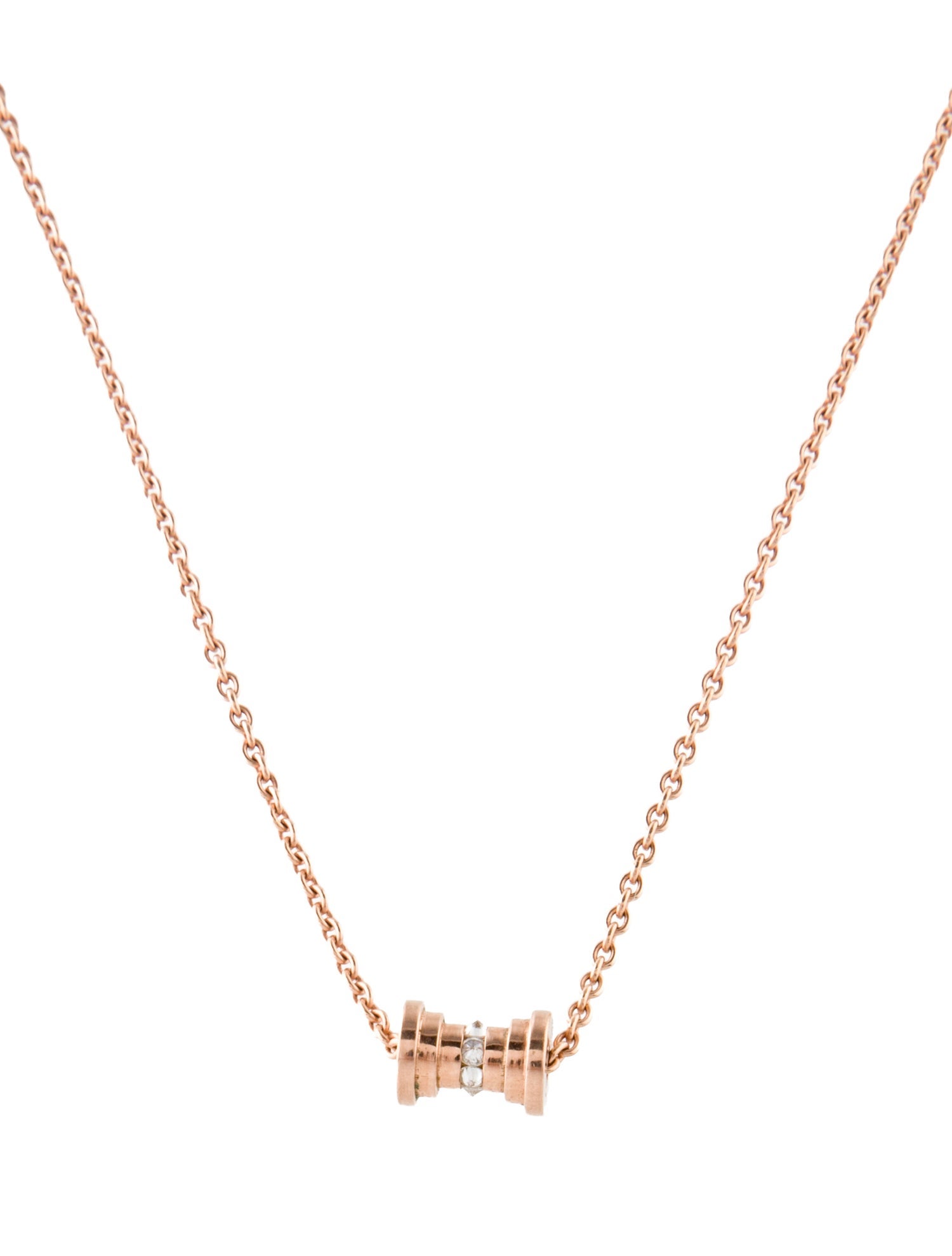 C. Grassi 14K Diamond Mini Graduated Hourglass Pendant Necklace