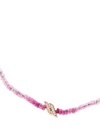 C. Grassi 14K Rainbow Sapphire, Glass-Filled Ruby & Diamond Double Slash Necklace w/ Interlocking Clasp