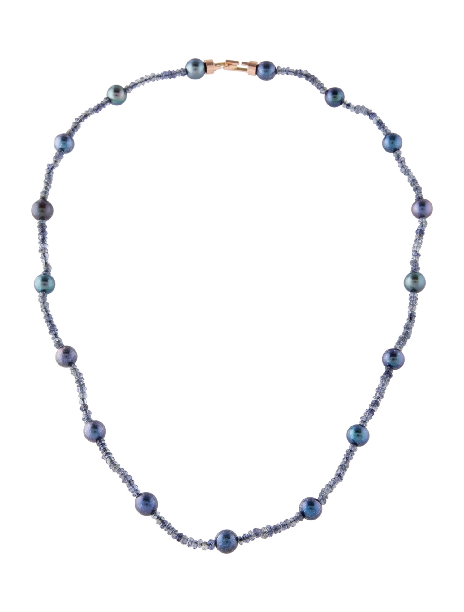 C. Grassi 14K Dyed Pearl & Iolite Bead Strand Necklace